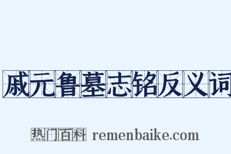 戚元鲁墓志铭反义词是什么意思的图片